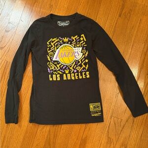 Mitchell & Ness Black and Yellow Lakers Long Sleeve Tee